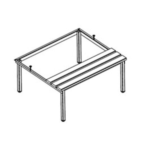 Unterbau, Gestell, 390 x 890 x 745 mm (HxBxT), Gestellfarbe hellelfenbein, Sitzleisten Wood