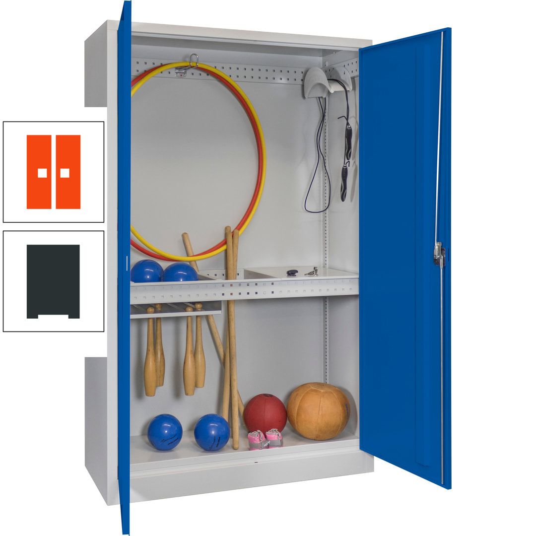 Sportschrank - Vollblechtüren - Variante 3 - 1.950x1.200x500 mm (HxBxT) - anthrazitgrau