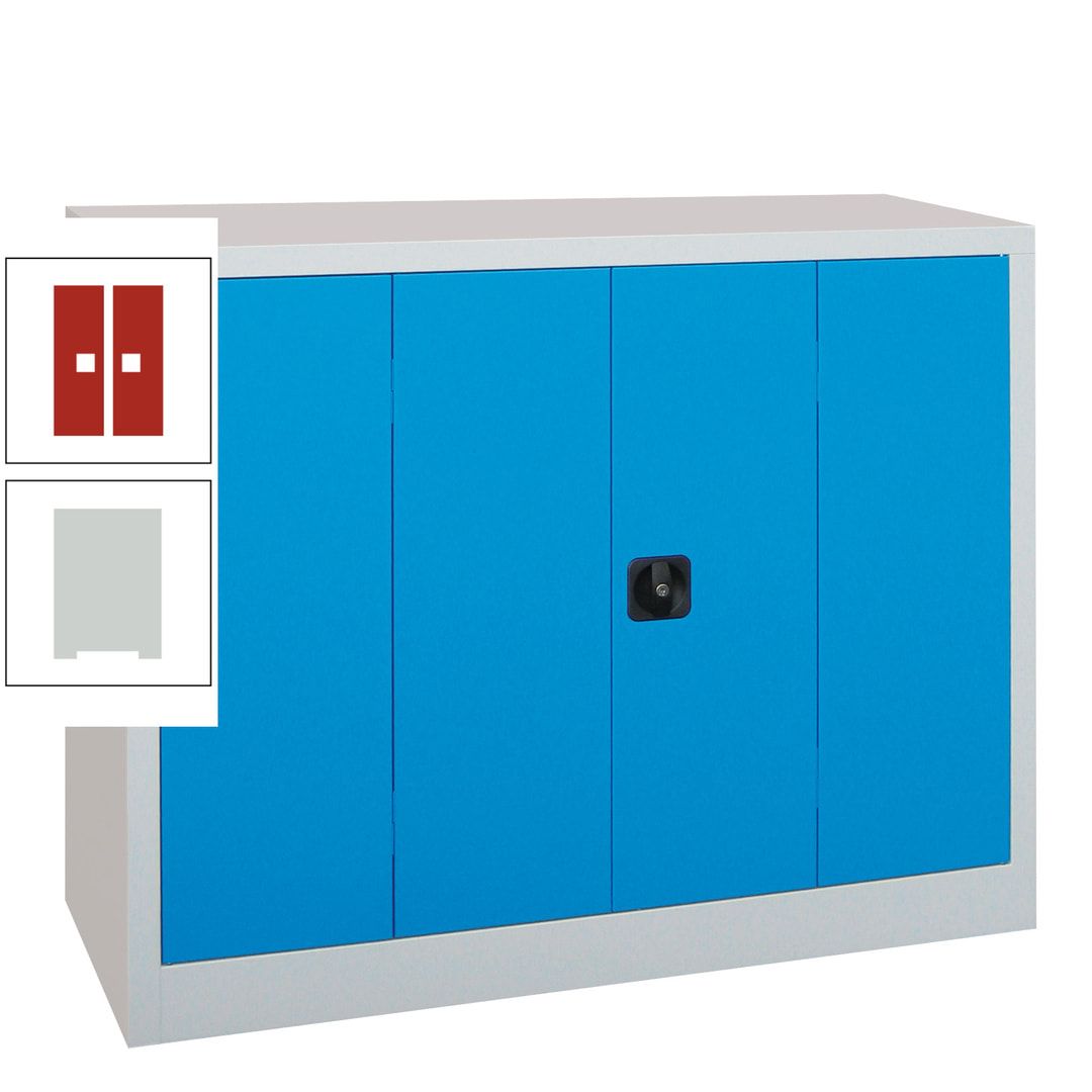 Falttürenschrank - 1.000x1.200x400 mm (HxBxT) - 2 Einlegeböden, gepulvert - Zylinderschloss - anthrazitgrau