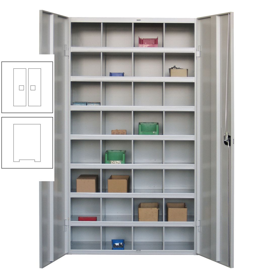 Fächerschrank - Sortierstation - Büroschrank - 32 Fächer - 1.800 x 1.000 x 530 mm (HxBxT) - Materialschrank - anthrazitgrau