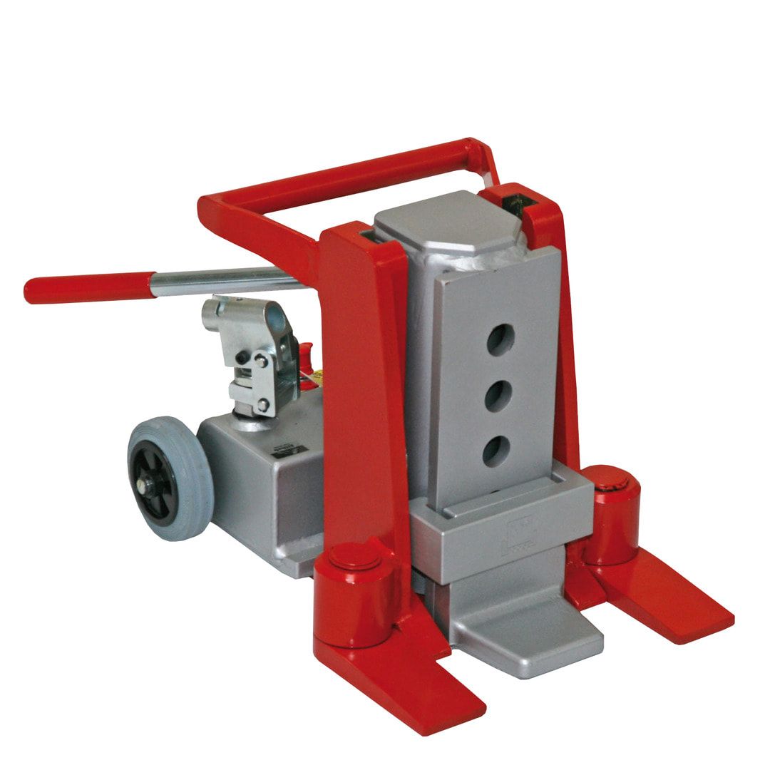 Hydraulischer Maschinenheber mit integrierter Pumpeneinheit - Schwerlastheber - Traglast 10.000 kg - Hubhöhe 150 mm - max. Ansetzhöhe 275 mm