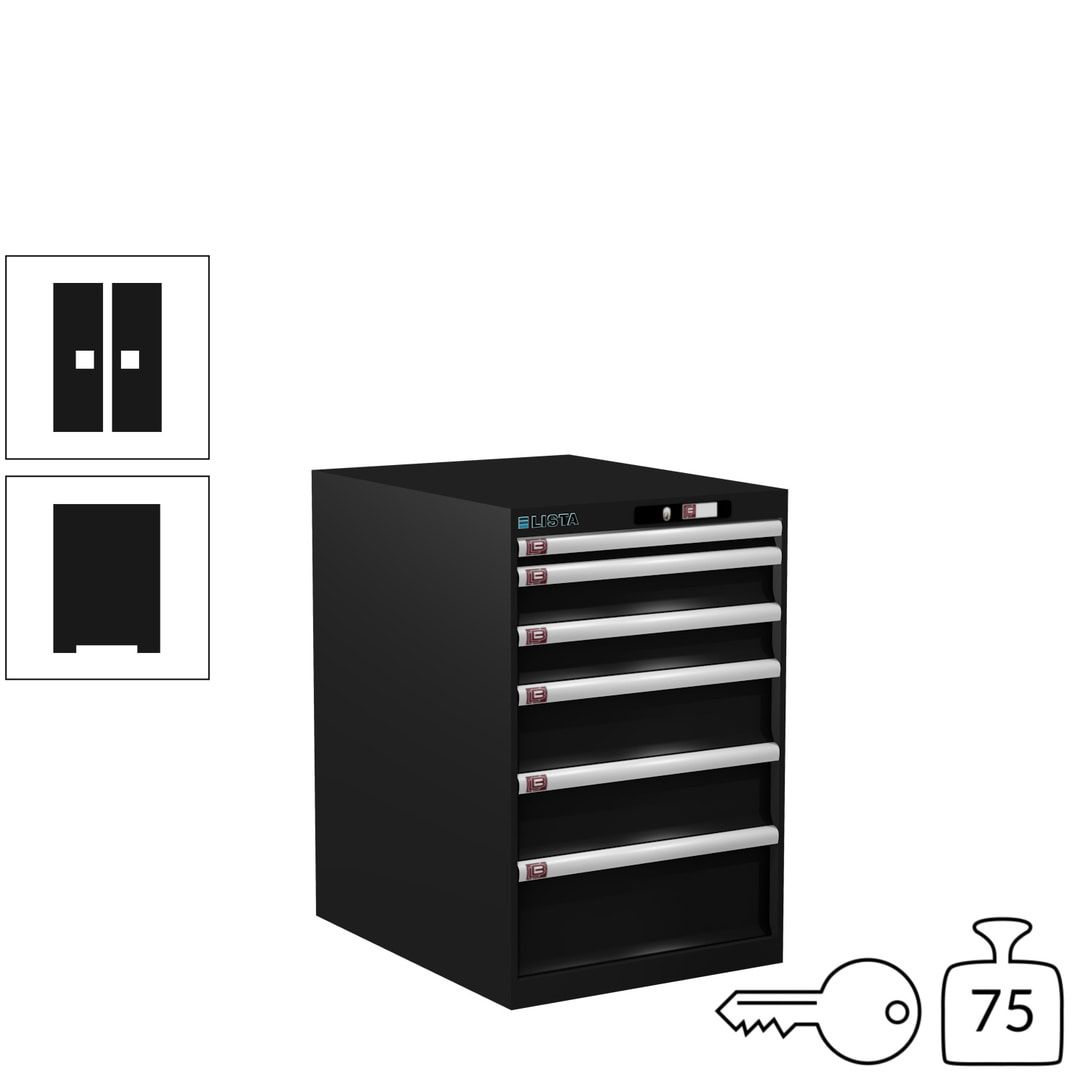 Lista Schubladenschrank - 14.407.010 - 850x564x725 mm (HxBxT) - 6 Schubladen - 75 kg - Key Lock - lichtblau (RAL 5012)