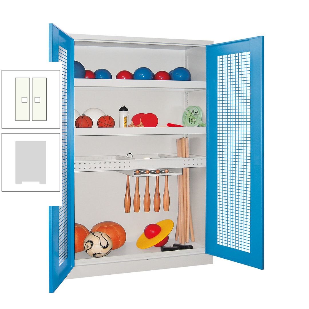 Sportschrank - Vollblechtüren - Variante 2 - 1.950x1.200x500 mm (HxBxT) - anthrazitgrau