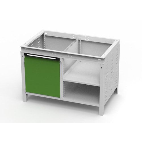 OTTOKIND Werkbank - bündige Arbeitsplatte - 850 x 1.150 x 750 mm (HxBxT) - Schrank - 2 Ablageböden - lichtgrau