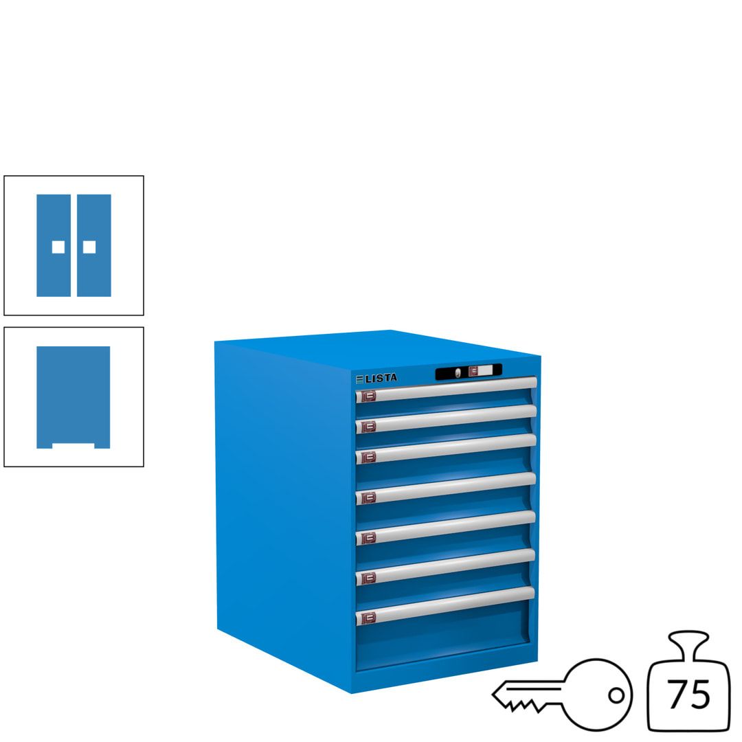 Lista Schubladenschrank - 14.367.010 - 800x564x725 mm (HxBxT) - 7 Schubladen - 75 kg - Key Lock - lichtblau (RAL 5012)