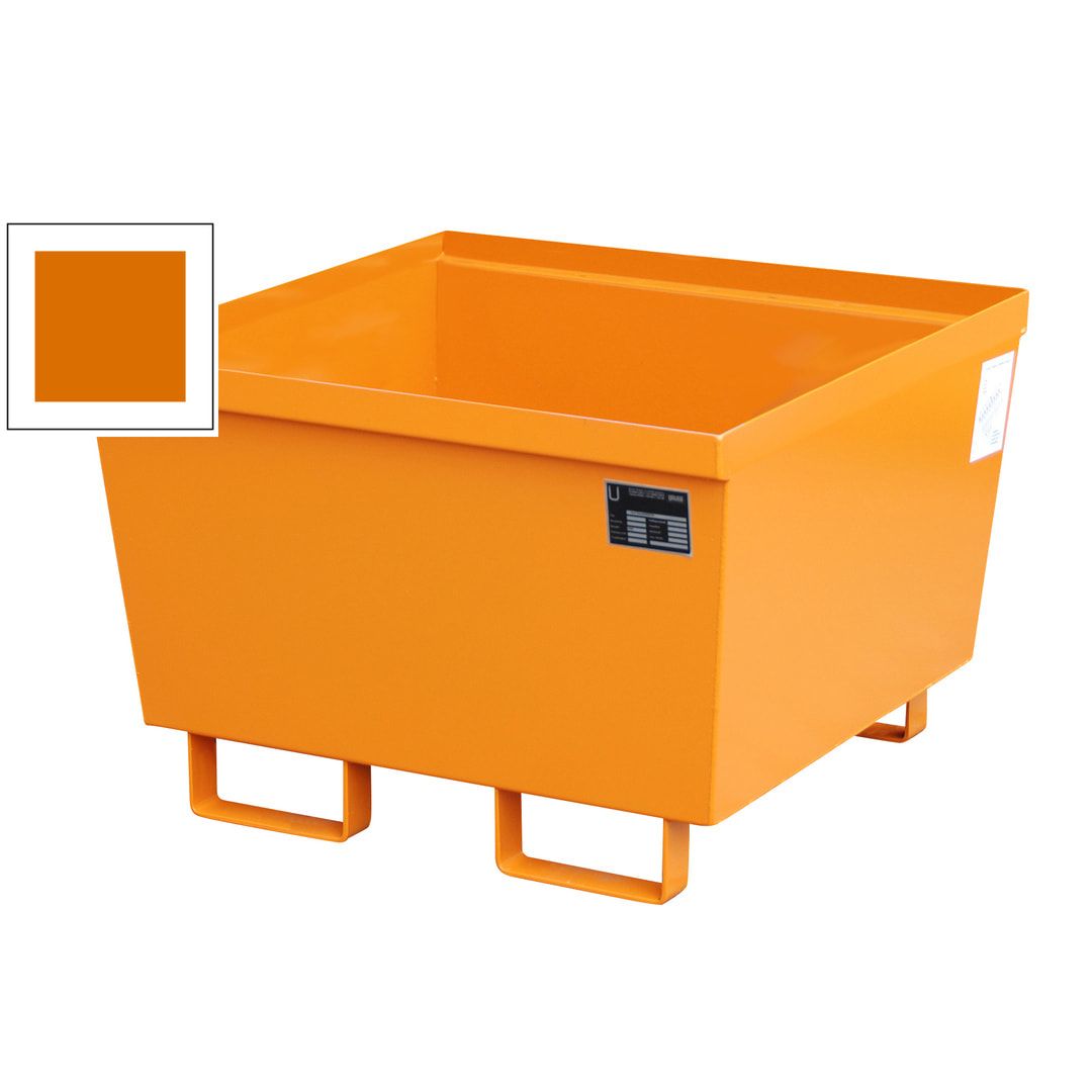Ineinander stapelbare Auffangwanne - Stahl - 229 l Volumen - Breite 800 mm - feuerrot