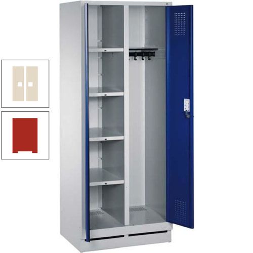 Mehrzweckschrank, Doppeltüren, Füße, 2 Abteile a 300 mm, Korpus anthrazitgrau, Tür anthrazitgrau, 1.800 x 600 x 500 mm (HxBxT)
