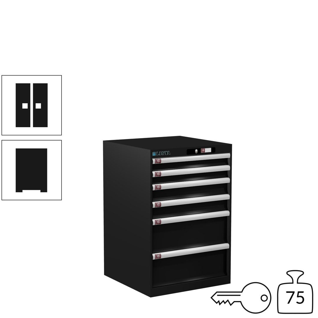 Lista Schubladenschrank - 14.258.010 - 850x564x572 mm (HxBxT) - 6 Schubladen - 75 kg - Key Lock - lichtblau (RAL 5012)