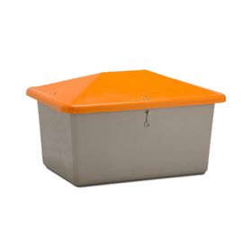 Streugutbehälter, für Streusalz, Winterstreumittel, Futtermittel, 550 l Volumen, 780 x 1.340 x 990 mm (HxBxT), Entnahmeöffnung wählbar