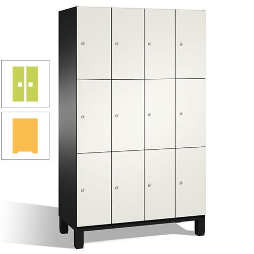 Fächerschrank, Stahlschrank, 12 Fächer, Türöffnungsbegrenzer, mit Füßen, Korpus lichtgrau, Tür anthrazitgrau, 1.980 x 1.200 x 525 mm (HxBxT)