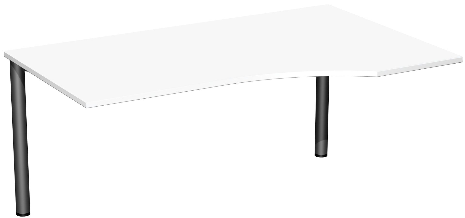Eckschreibtisch - Ecke rechts - 4-Fuß Flex - 720 x 1.600 x 1.000 mm (HxBxT) - Gestell anthrazit - Ahorn