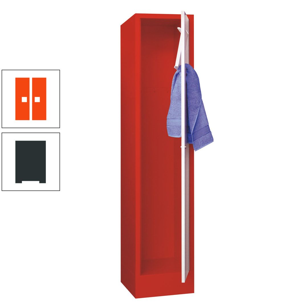 Wäschesammelschrank - 1.850 x 400 x 500 mm (HxBxT) - Sockel - Drehriegel - anthrazitgrau