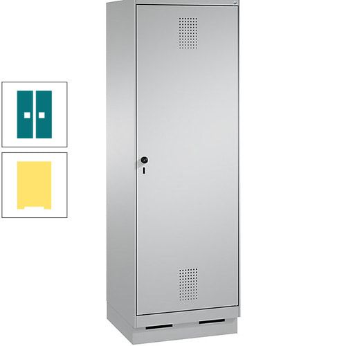 Doppel-Spind, Garderobenschrank, 1 Tür für 2 Abteile a 300 mm, Korpus anthrazitgrau, Türen anthrazitgrau, 1.800 x 600 x 500 mm (HxBxT)