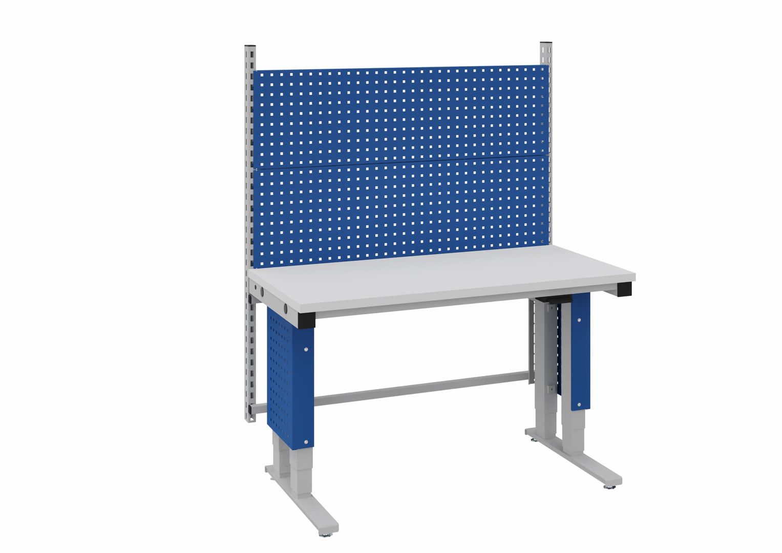 OTTOKIND Packarbeitsplatz Grundtisch, elektrisch höhenverstellbar 730 - 1.230 mm, 1.280 x 700 mm (BxT), Tragkraft 500 kg, ESD leitfähig, lichtgrau