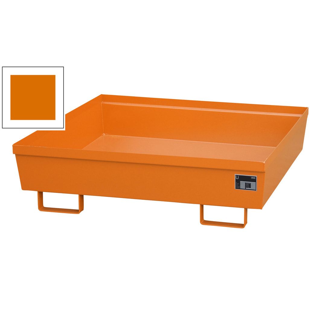 Ineinander stapelbare Auffangwanne - Stahl - 280 l Volumen - Breite 1.200 mm - feuerrot