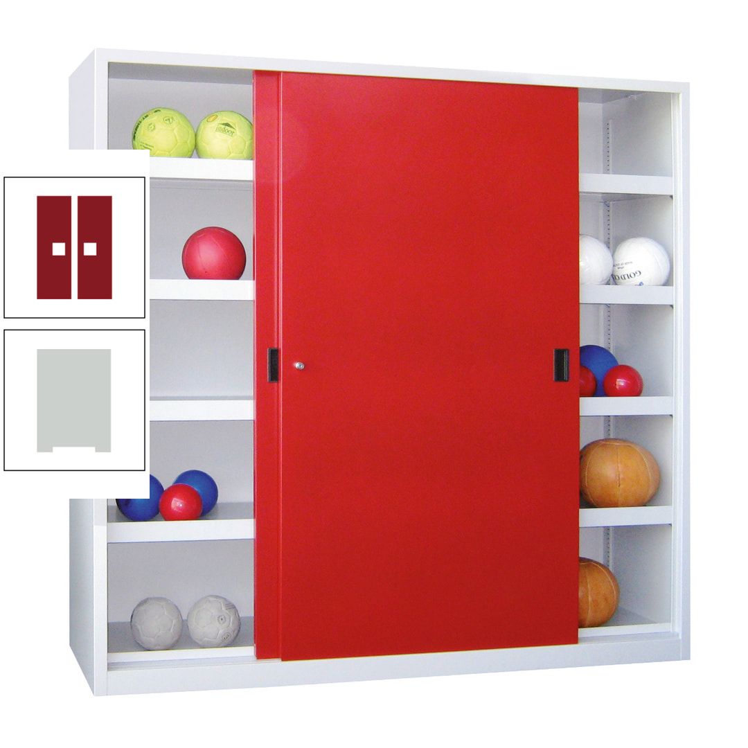 Ballschrank - Schiebetüren - Trennwand - 8 Böden - 1.950x1.500x600 mm (HxBxT) - anthrazitgrau