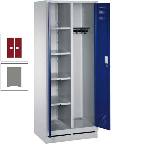 Mehrzweckschrank, Doppeltüren, Füße, 2 Abteile a 300 mm, Korpus anthrazitgrau, Tür anthrazitgrau, 1.800 x 600 x 500 mm (HxBxT)
