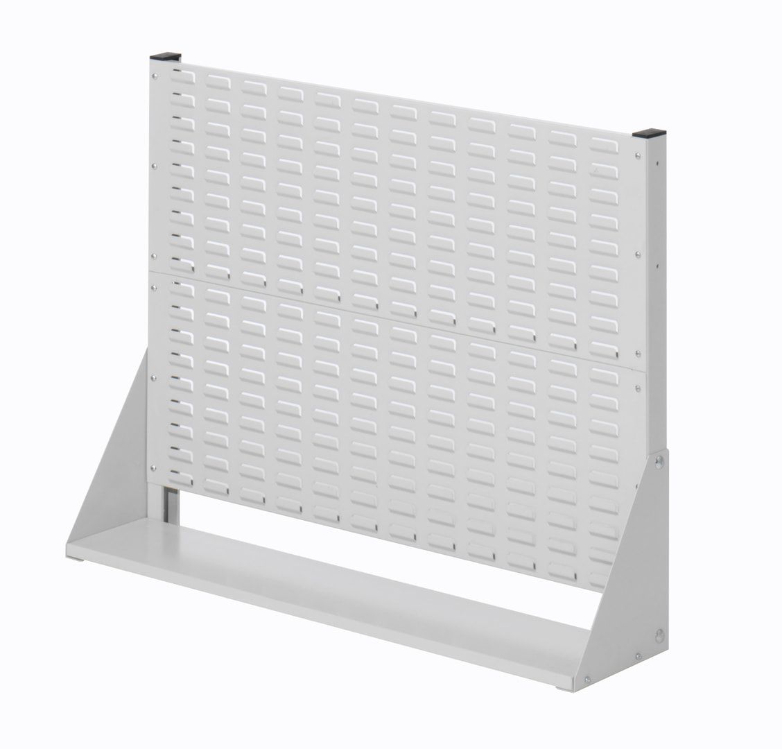 Stationäre Regalwand - Schlitzwand für Sichtlagerkästen - einseitig - mit 30 Kästen bestückt - 760 x 1.000 x 240 mm (HxBxT)