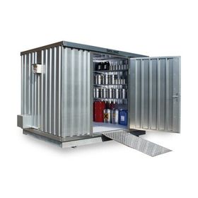 Gefahrstoffcontainer - Gefahrstoffdepot - 2.350 x 3.050 x 2.170 mm (HxBxT) - Auffangvolumen 1.030 l - mit Dauerlüfter