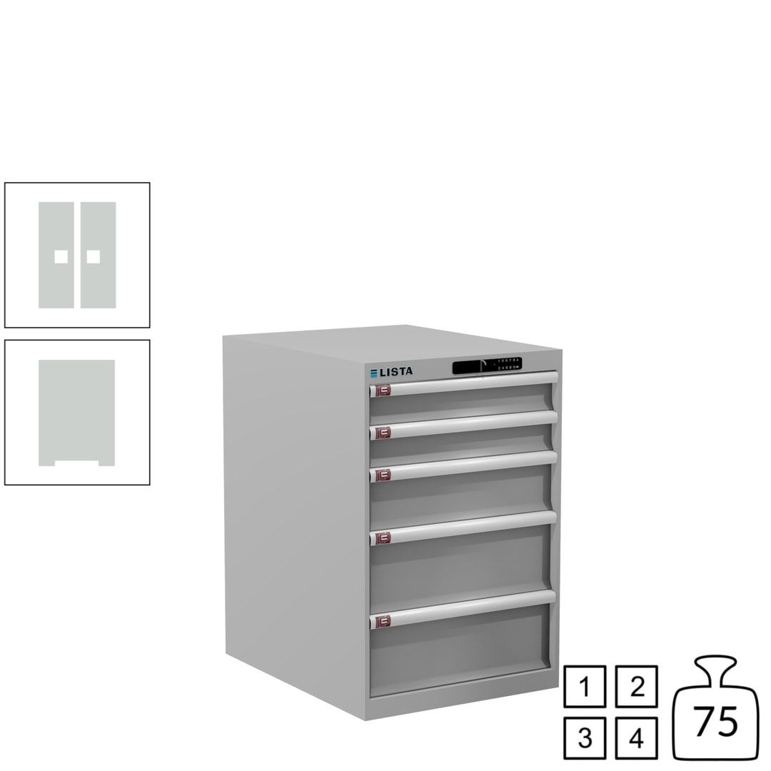 Lista Schubladenschrank - 14.399.010 - 850x564x725 mm (HxBxT) - 5 Schubladen - 75 kg - Key Lock - lichtblau (RAL 5012)