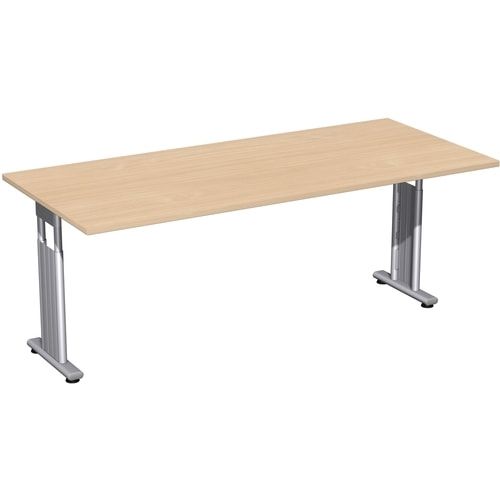 Schreibtisch - C-Fuß Flex - Bürotisch - höhenverstellbar - 820 x 1.200 x 800 mm (HxBxT) - Dekor Ahorn - Gestell silber