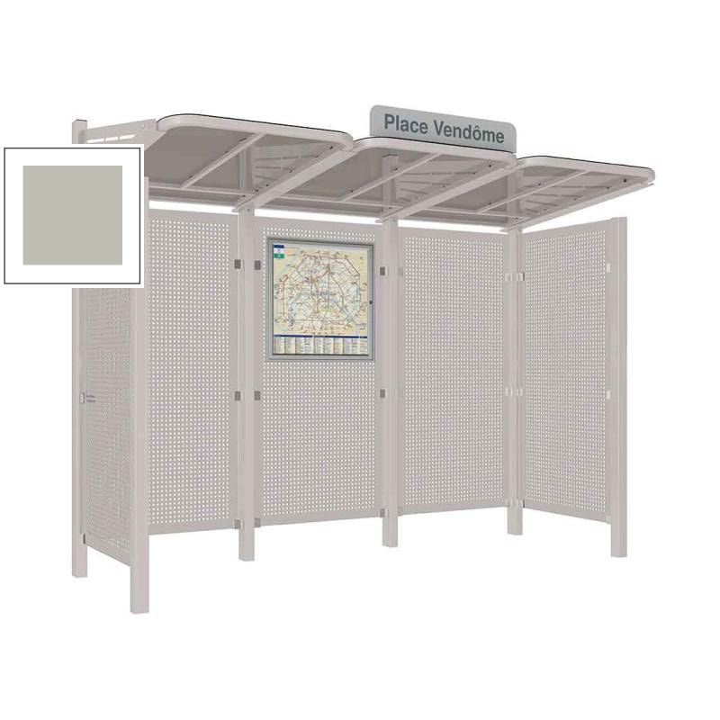 Buswartehalle - Unterstand - Stahlblech Verkleidung - Fahrplankasten - Haltestellenschild - 2.200 x 3.000 x 1.500 mm (HxBxT) - enzianblau