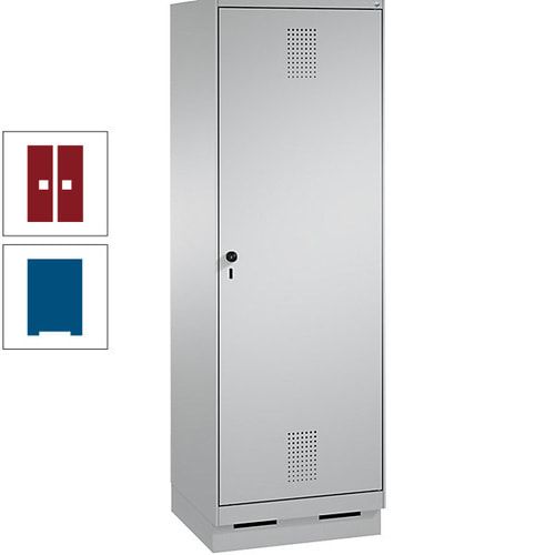 Doppel-Spind, Garderobenschrank, 1 Tür für 2 Abteile a 300 mm, Korpus anthrazitgrau, Türen anthrazitgrau, 1.800 x 600 x 500 mm (HxBxT)