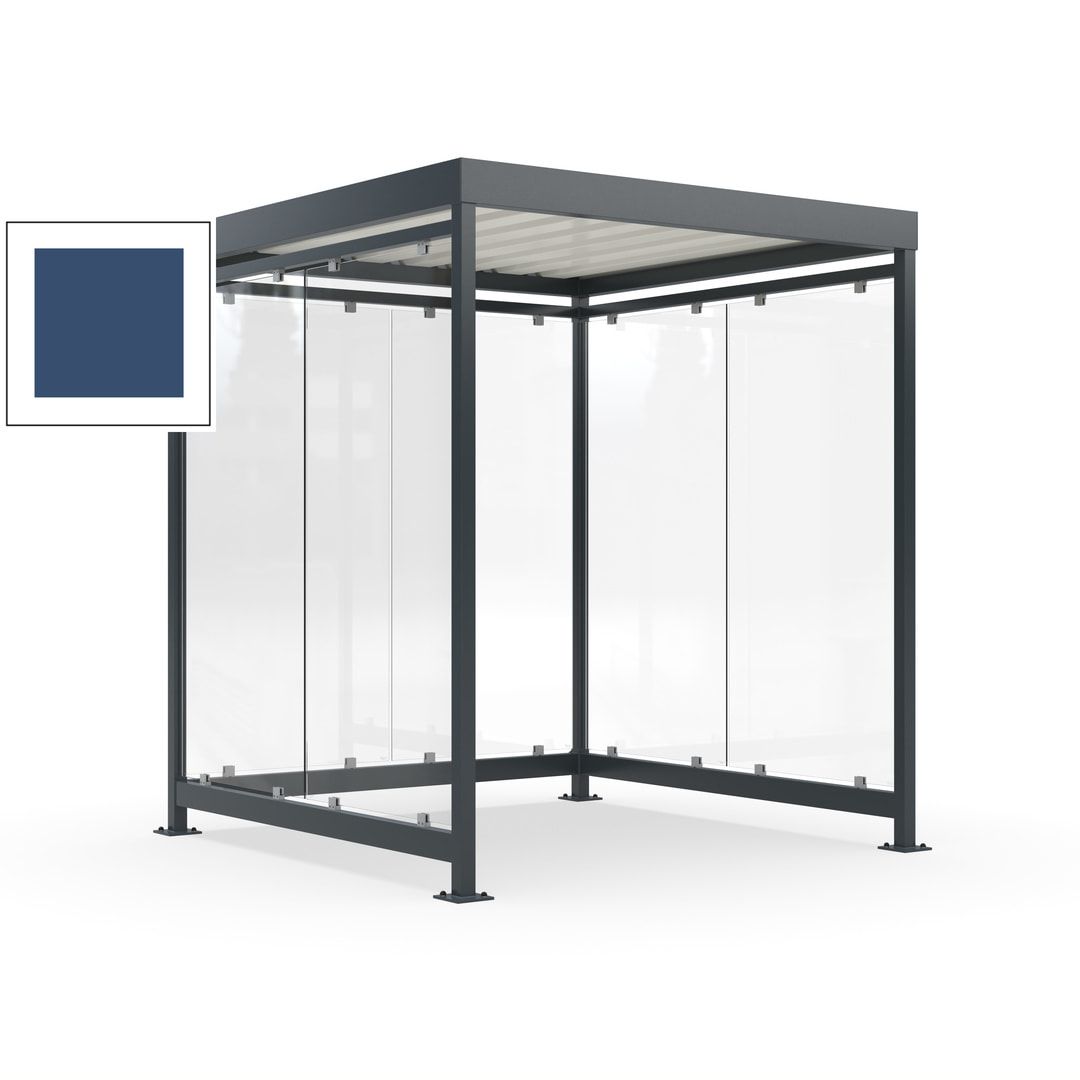 Raucherunterstand, Bushaltestelle, 6-7 Personen, 6 Wände, 2.510 x 2.165 x 2.165 mm (HxBxT), Achatgrau