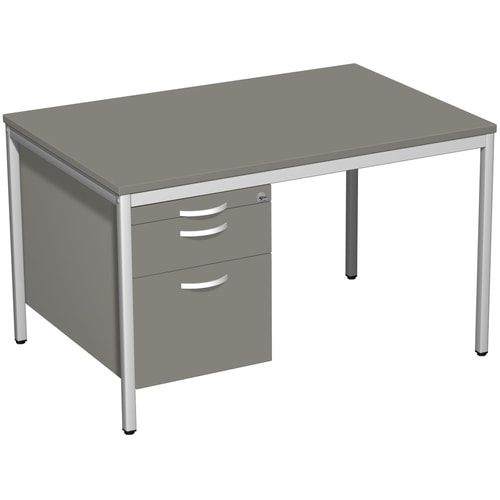 Schreibtisch 4-Fuß Eco - Hängecontainer - 3 Schubfächer - abschließbar - 720 x 1.200 x 800 mm (HxBxT) - Gestell lichtgrau - Ahorn