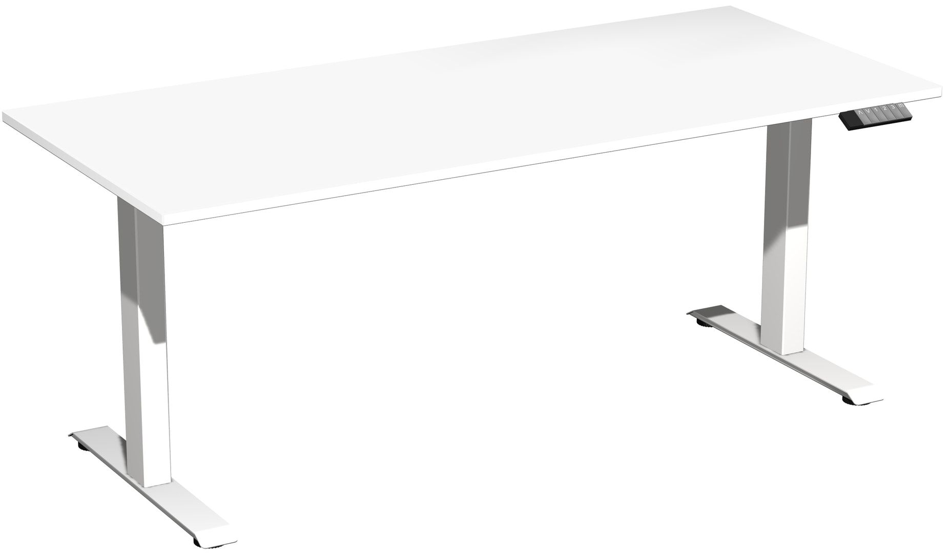 Schreibtisch, Elevate Basic, elektronisch höhenverstellbar, 730 - 1.230 x 1.200 x 800 mm (HxBxT), Gestell anthrazit, Dekor Ahorn