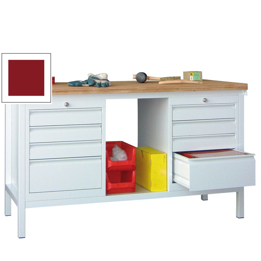 Werkbank - 2 Schubladenblöcke - 900 x 1.500 x 700 mm (HxBxT) - anthrazitgrau