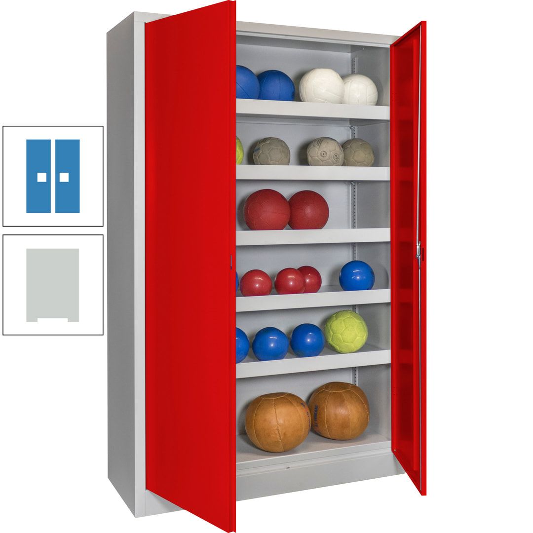 Ballschrank - Vollblechtüren - 5 Böden - 1.950x1.200x500 mm (HxBxT) - anthrazitgrau