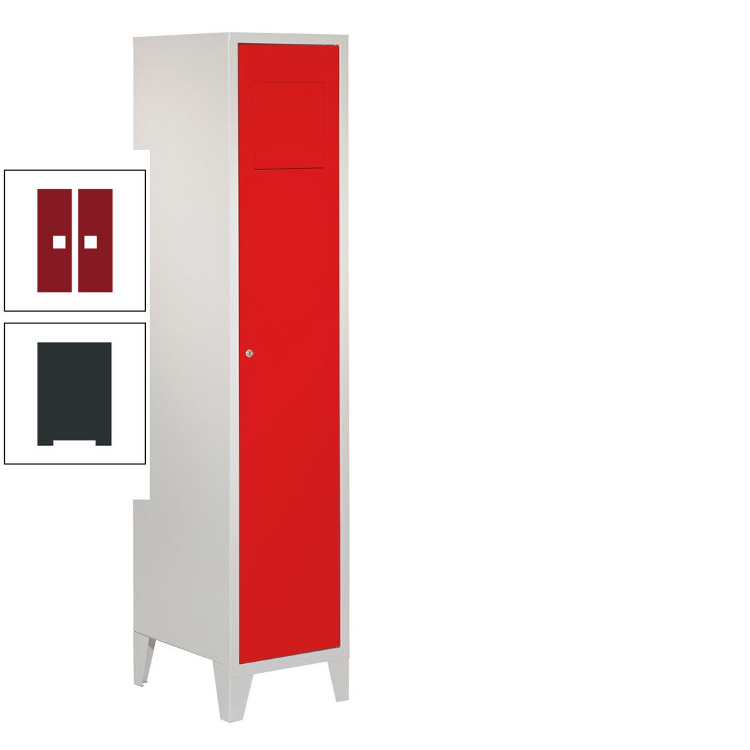 Wäschesammelschrank - 1.850 x 400 x 500 mm (HxBxT) - Füße - Drehriegel - anthrazitgrau
