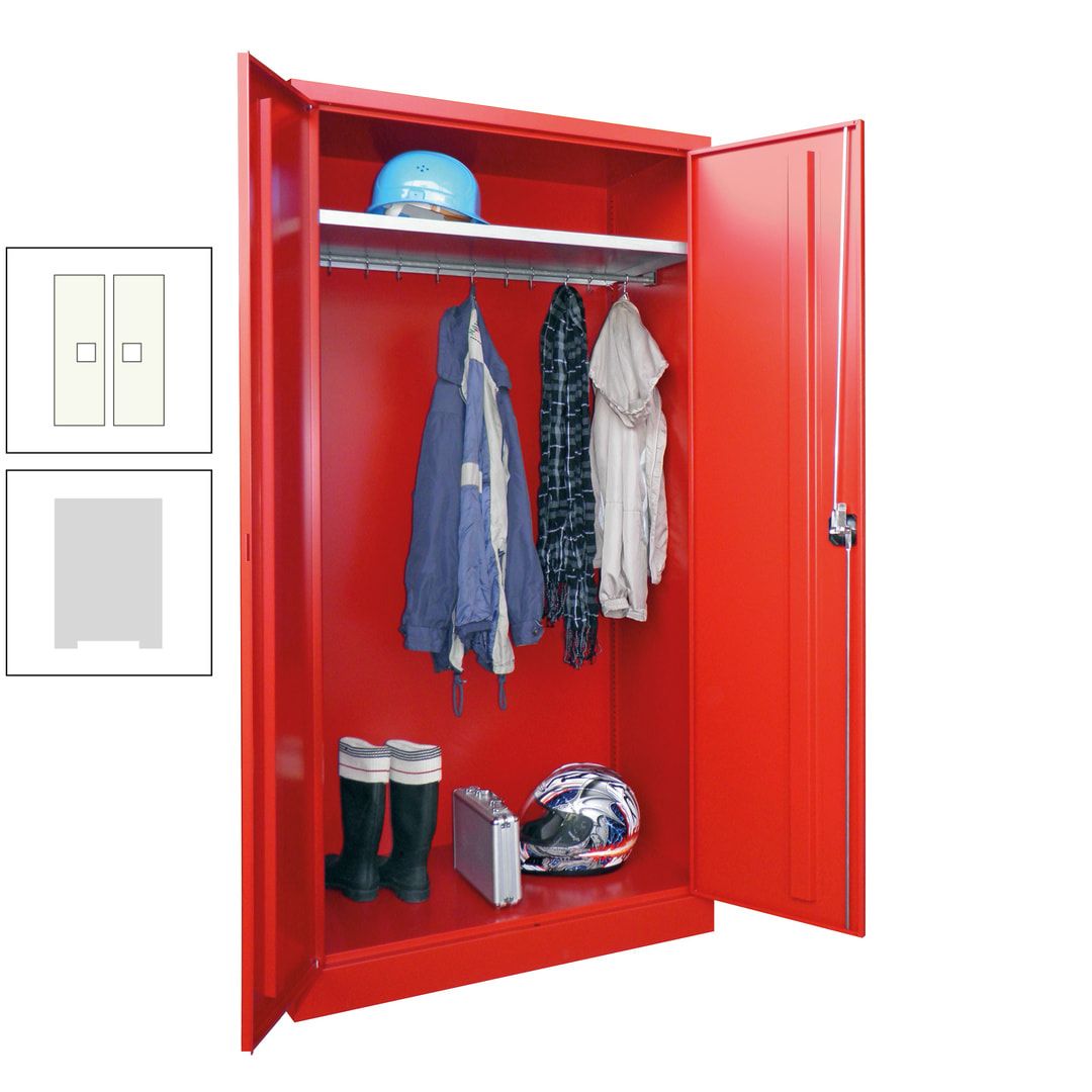 Garderobenschrank - 1.950x1.000x500 mm (HxBxT) - Hutboden, pulverbeschichtet - anthrazitgrau