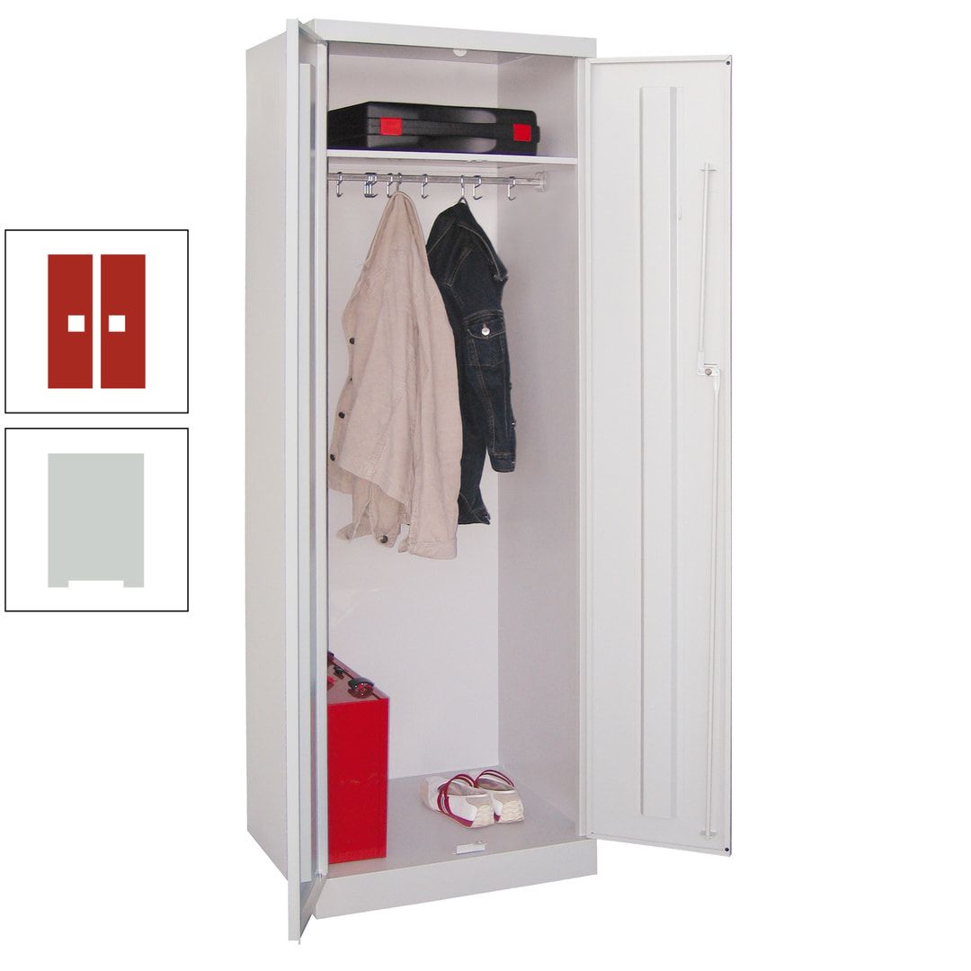 Garderobenschrank - 1 Fachboden - Kleiderstange - 1.800x600x500 mm (HxBxT) - Zylinderschloss - anthrazitgrau