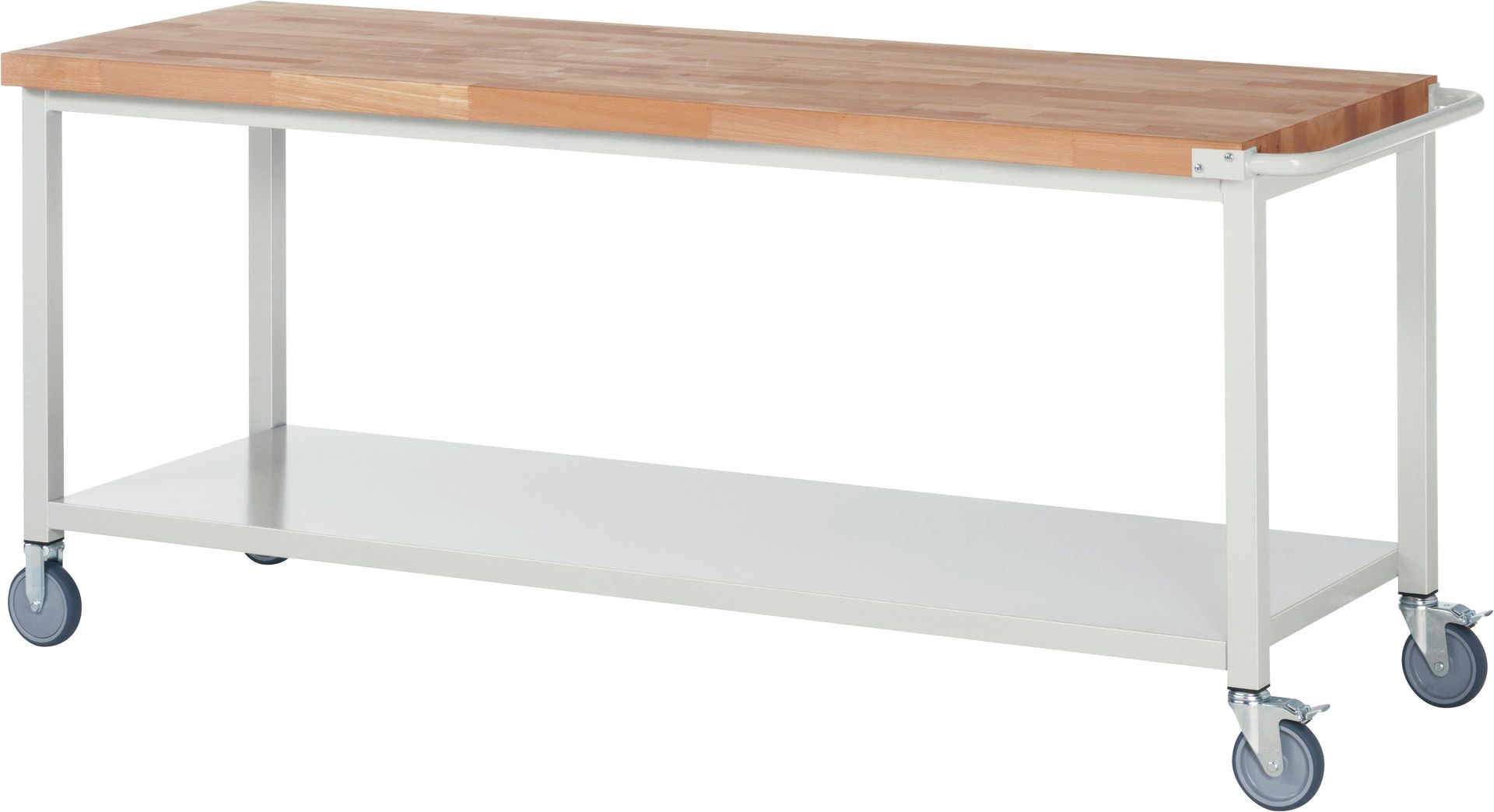 Mobile Werkbank mit Ablageboden - höhenverstellbar 880-1.080 mm - 2.000 x 700 mm (BxT) - Traglast 450 kg - Anthrazitgrau