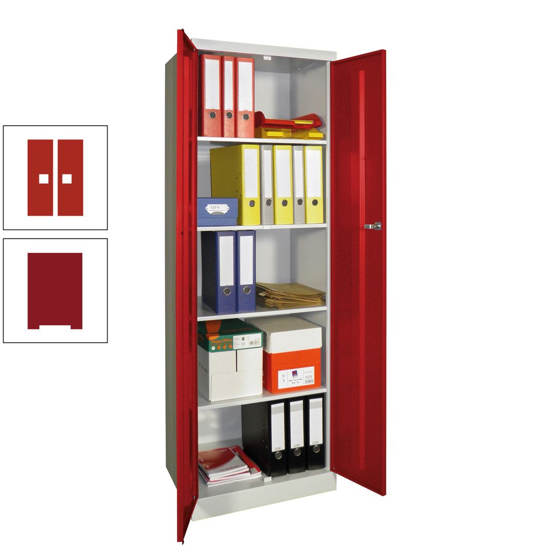 Aktenschrank - Sockel - 4 Böden - 1.800x600x500 mm (HxBxT) - Zylinderschloss - anthrazitgrau