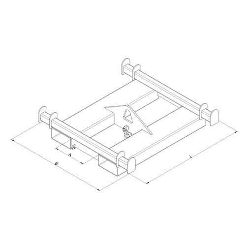 Eichinger Big Bag Traverse für Stapler und Kran, Traglast 1.000 kg, 440 x 915 x 930 (HxBxT), Stahl, pulverbeschichtet, Farbe anthrazitgrau (RAL 7016)