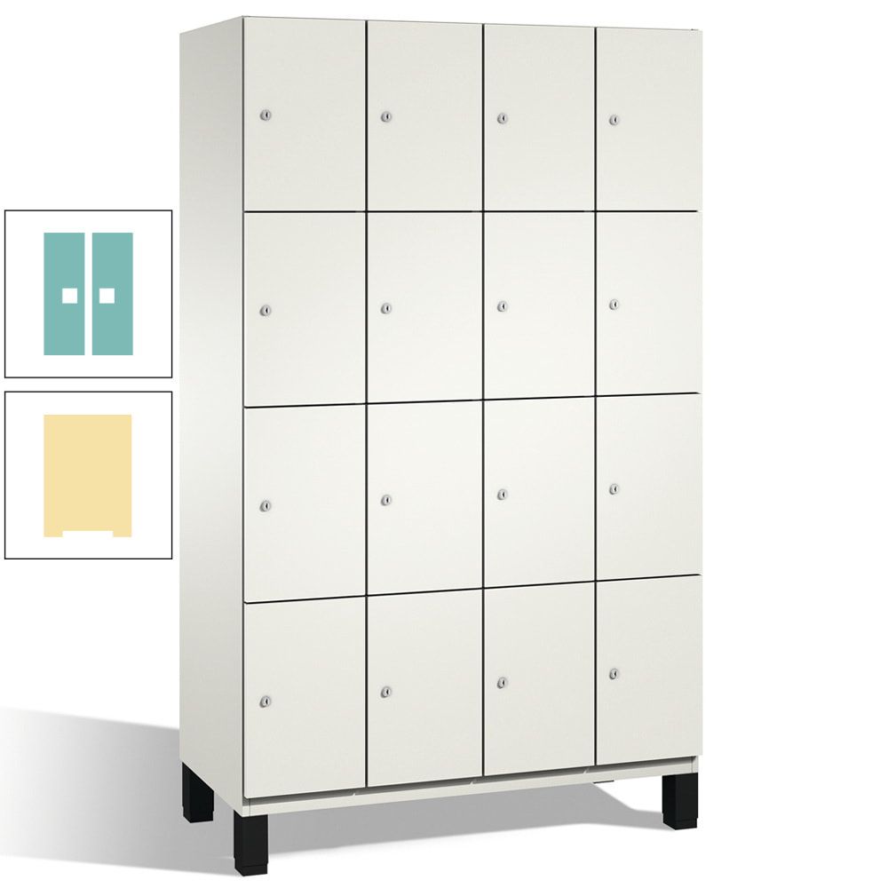 Fächerschrank, Stahlschrank, 16 Fächer, Türöffnungsbegrenzer, mit Füßen, Korpus lichtgrau, Tür anthrazitgrau, 1.980 x 1.200 x 525 mm (HxBxT)
