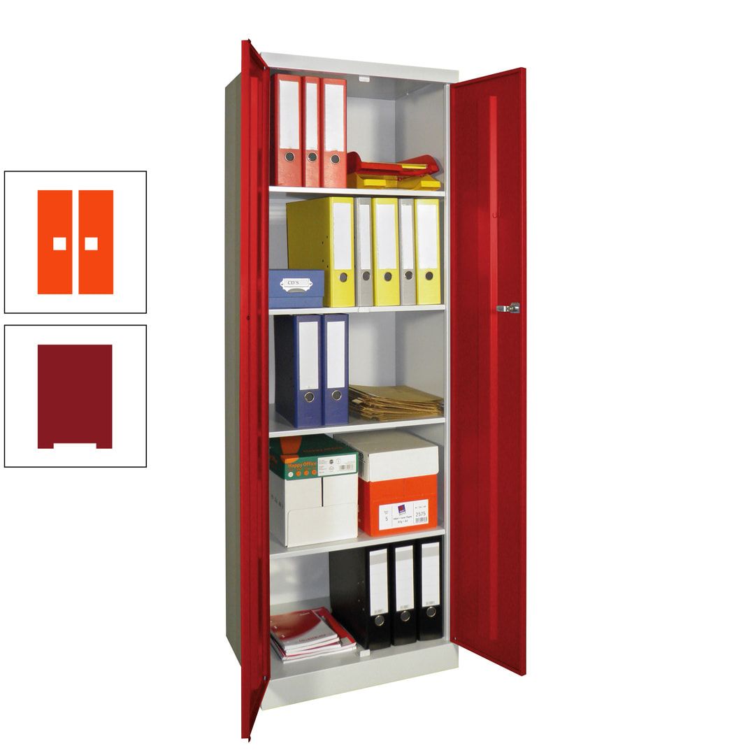 Aktenschrank - Sockel - 4 Böden - 1.800x600x500 mm (HxBxT) - Zylinderschloss - anthrazitgrau
