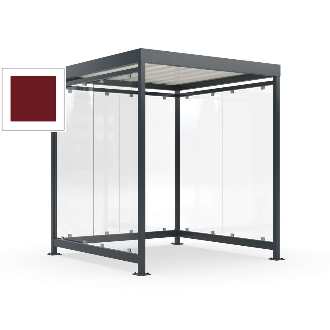Raucherunterstand, Bushaltestelle, 6-7 Personen, 6 Wände, 2.510 x 2.165 x 2.165 mm (HxBxT), Achatgrau
