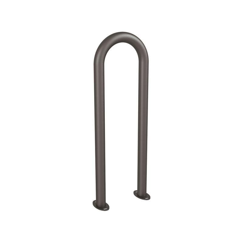 Fahrradbügel - Anlehnbügel - Büroklammerform - auf Bodenplatten - 870 x 300 mm (HxB) - beschichet in Rostoptik