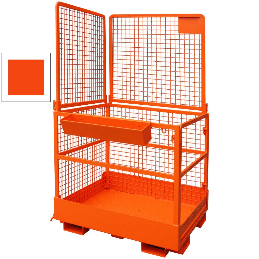 Arbeitsbühne, Arbeitsplattform Eichinger, Drahtgitter, 2 Personen, für Frontstapler, rutschsicher, 2.280 x 1.290 x 1.265 mm (HxBxT), anthrazitgrau