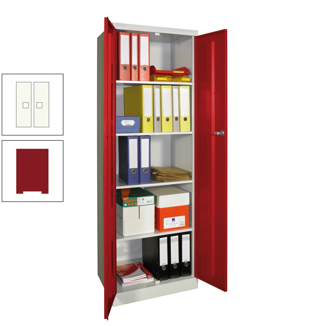 Aktenschrank - Sockel - 4 Böden - 1.800x600x500 mm (HxBxT) - Zylinderschloss - anthrazitgrau