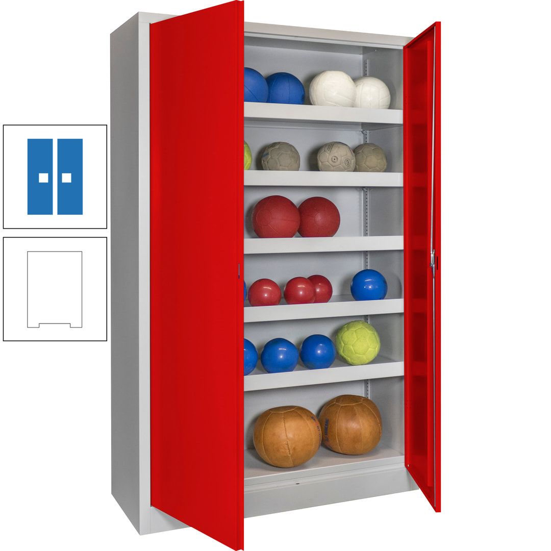 Ballschrank - Vollblechtüren - 5 Böden - 1.950x1.200x500 mm (HxBxT) - anthrazitgrau