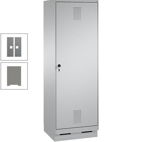 Doppel-Spind, Garderobenschrank, 1 Tür für 2 Abteile a 300 mm, Korpus anthrazitgrau, Türen anthrazitgrau, 1.800 x 600 x 500 mm (HxBxT)