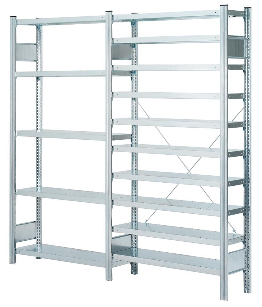 Profi Ordnungsregal - Systemregal - Anbaufeld mit 5 Fachböden - 2.000 x 1.005 x 425 mm (HxBxT)