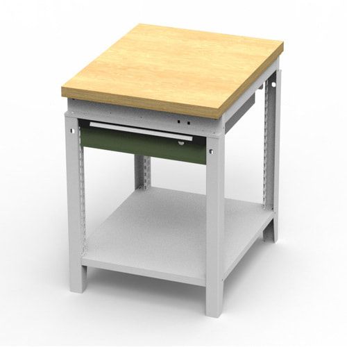 OTTOKIND Werkbank - Arbeitsplatte bündig - 850 x 605 x 750 mm (HxBxT) - Schublade - Ablageboden - lichtgrau