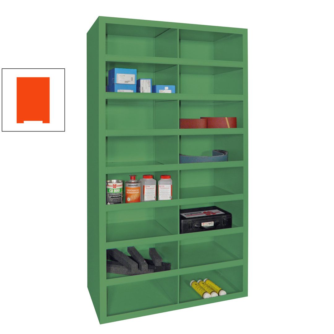 Fächerregal - Sortierstation - Ordnungsregal - 16 Fächer - Materialschrank - 1.800 x 1.000 x 500 mm (HxBxT) - Farbe anthrazitgrau
