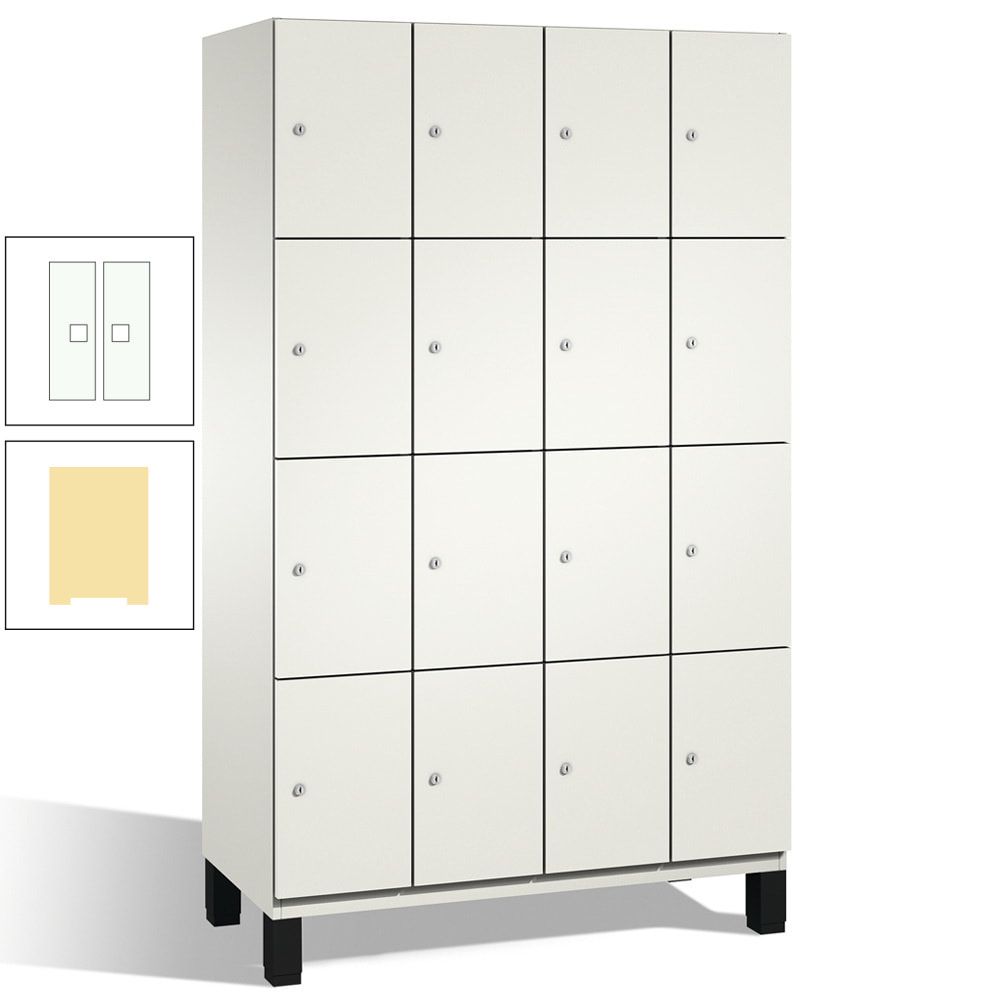 Fächerschrank, Stahlschrank, 16 Fächer, Türöffnungsbegrenzer, mit Füßen, Korpus lichtgrau, Tür anthrazitgrau, 1.980 x 1.200 x 525 mm (HxBxT)